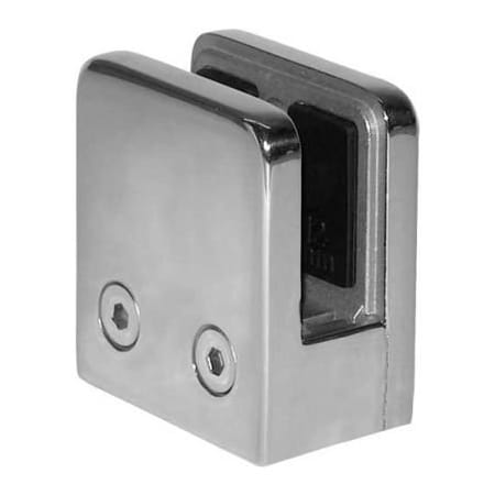 Lavi Industries Lavi Industries, Glass Clip, for 1/2" Glass, Flat Back, Polished Stainless Steel 40-813G/F